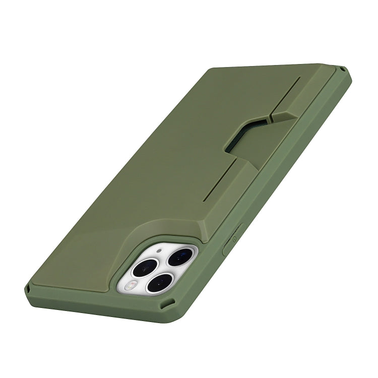 For iPhone 11 Pro Max Armor Shockproof TPU + PC Hard Case with Card Slot Holder (Green) by buy2fix