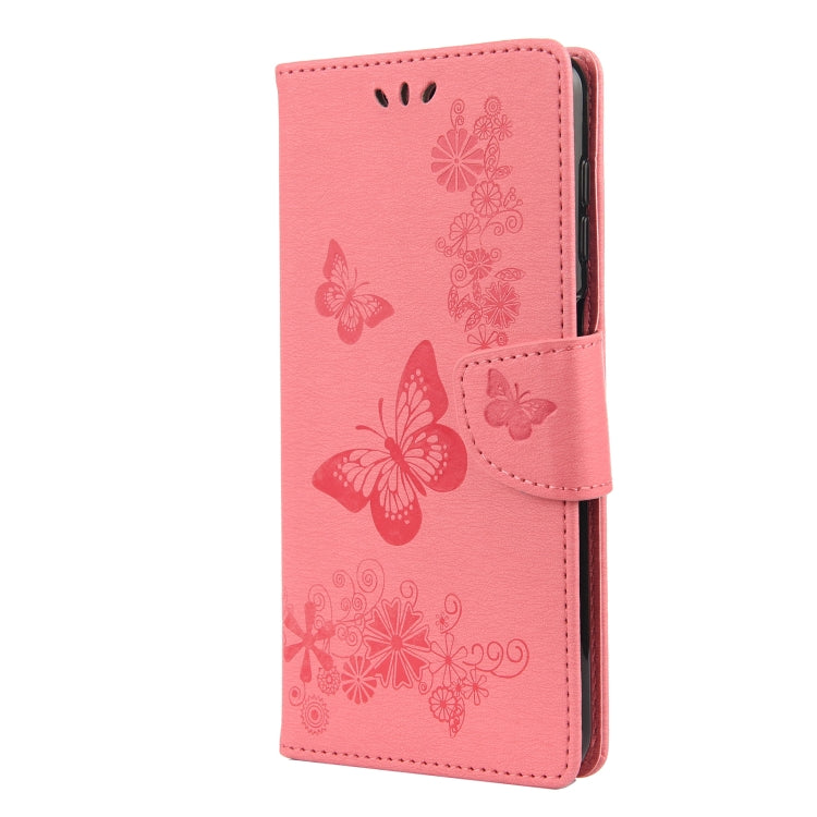 For Samsung Galaxy A12 5G Butterflies Embossing Horizontal Flip Leather Case with Holder & Card Slots & Wallet(Pink) by buy2fix