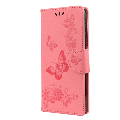 For Samsung Galaxy A12 5G Butterflies Embossing Horizontal Flip Leather Case with Holder & Card Slots & Wallet(Pink) by buy2fix