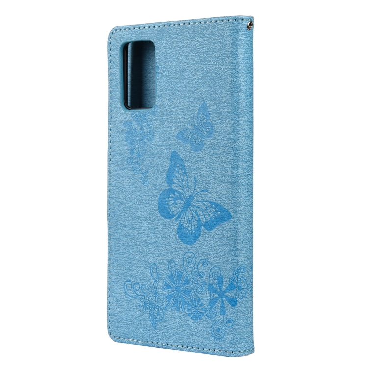 For Samsung Galaxy A32 5G Butterflies Embossing Horizontal Flip Leather Case with Holder & Card Slots & Wallet(Blue) by buy2fix
