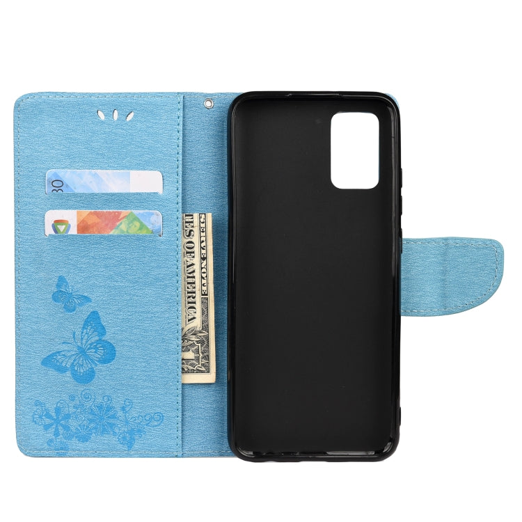 For Samsung Galaxy A32 5G Butterflies Embossing Horizontal Flip Leather Case with Holder & Card Slots & Wallet(Blue) by buy2fix