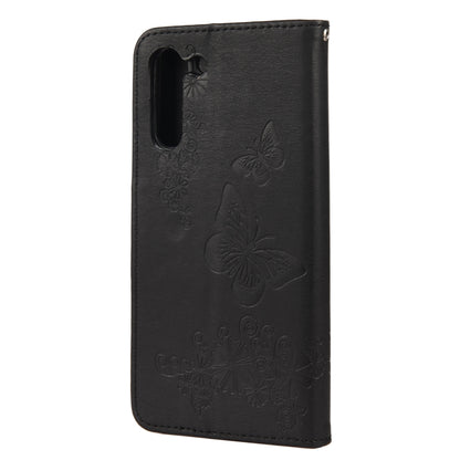 For Samsung Galaxy S21 FE Butterflies Embossing Horizontal Flip Leather Case with Holder & Card Slots & Wallet(Black) by buy2fix