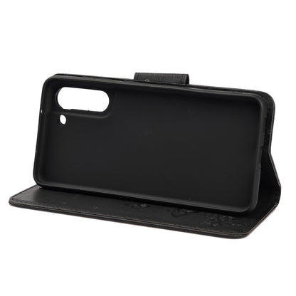 For Samsung Galaxy S21 FE Butterflies Embossing Horizontal Flip Leather Case with Holder & Card Slots & Wallet(Black) by buy2fix