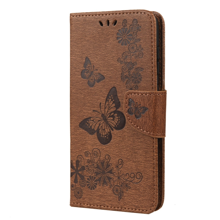 For Samsung Galaxy S21 FE Butterflies Embossing Horizontal Flip Leather Case with Holder & Card Slots & Wallet(Brown) by buy2fix