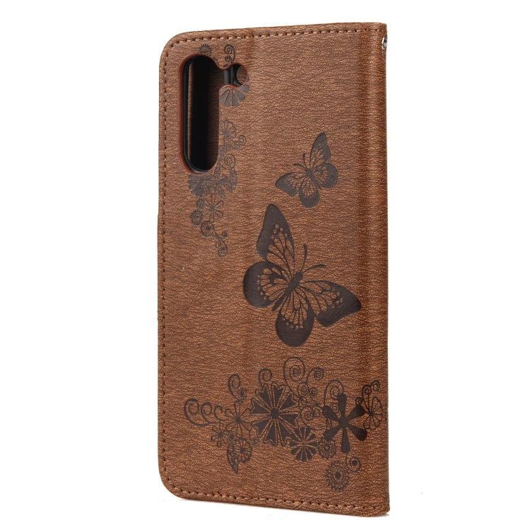 For Samsung Galaxy S21 FE Butterflies Embossing Horizontal Flip Leather Case with Holder & Card Slots & Wallet(Brown) by buy2fix