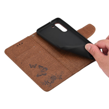 For Samsung Galaxy S21 FE Butterflies Embossing Horizontal Flip Leather Case with Holder & Card Slots & Wallet(Brown) by buy2fix