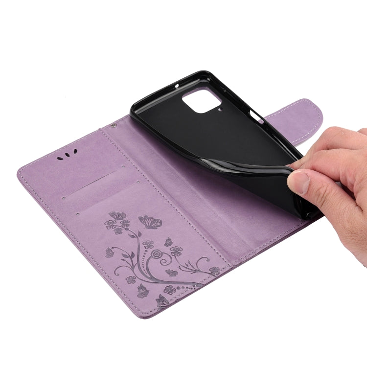 For Samsung Galaxy A12 5G Butterfly Flower Pattern Horizontal Flip Leather Case with Holder & Card Slots & Wallet(Red) by buy2fix