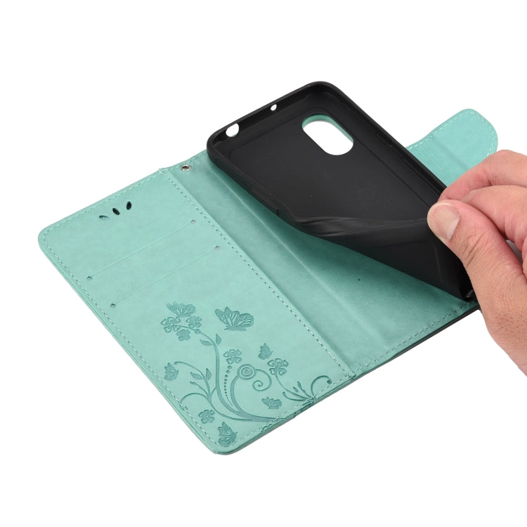For Samsung Galaxy Xcover 5 Butterfly Flower Pattern Horizontal Flip Leather Case with Holder & Card Slots & Wallet(Red) by buy2fix