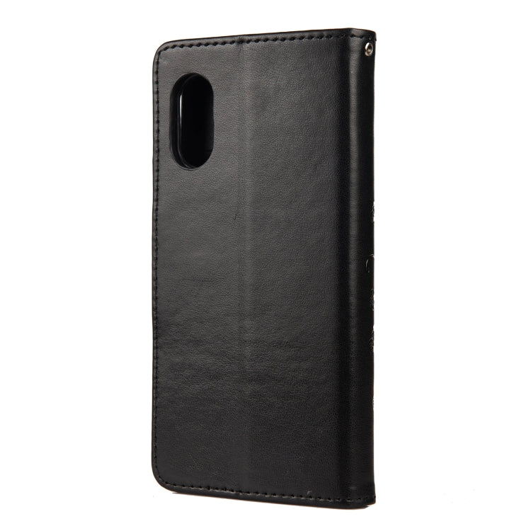 For Samsung Galaxy Xcover 5 Butterfly Flower Pattern Horizontal Flip Leather Case with Holder & Card Slots & Wallet(Black) by buy2fix