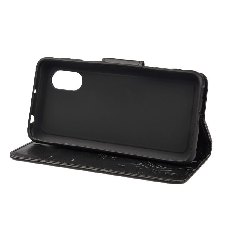 For Samsung Galaxy Xcover 5 Butterfly Flower Pattern Horizontal Flip Leather Case with Holder & Card Slots & Wallet(Black) by buy2fix