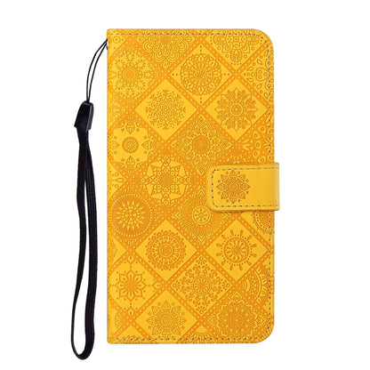 For Samsung Galaxy A52 5G / 4G Ethnic Style Embossed Pattern Horizontal Flip Leather Case with Holder & Card Slots & Wallet & Lanyard(Yellow) by buy2fix