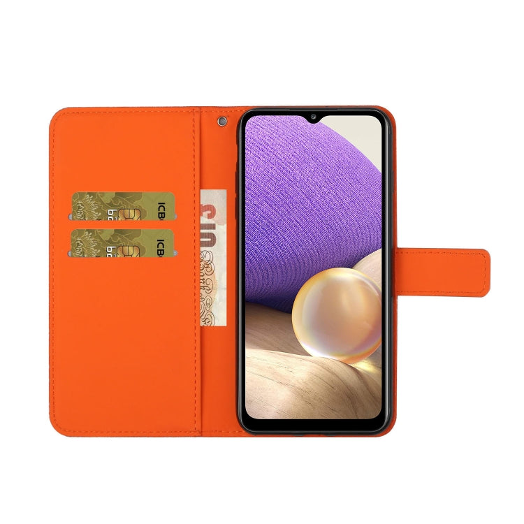 For Samsung Galaxy A32 5G Ethnic Style Embossed Pattern Horizontal Flip Leather Case with Holder & Card Slots & Wallet & Lanyard(Orange) by buy2fix
