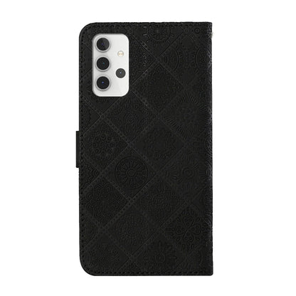 For Samsung Galaxy A32 5G Ethnic Style Embossed Pattern Horizontal Flip Leather Case with Holder & Card Slots & Wallet & Lanyard(Black) by buy2fix