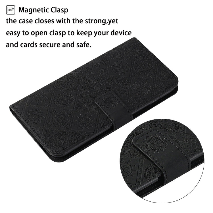 For Samsung Galaxy A32 5G Ethnic Style Embossed Pattern Horizontal Flip Leather Case with Holder & Card Slots & Wallet & Lanyard(Black) by buy2fix
