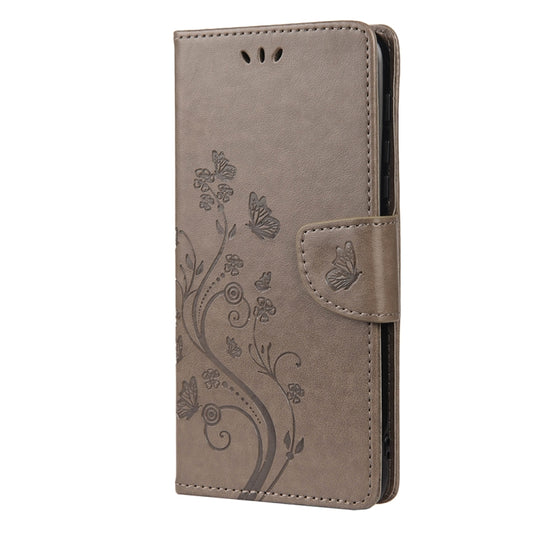 For Motorola Moto G30 Butterfly Flower Pattern Horizontal Flip Leather Case with Holder & Card Slots & Wallet(Grey) by buy2fix