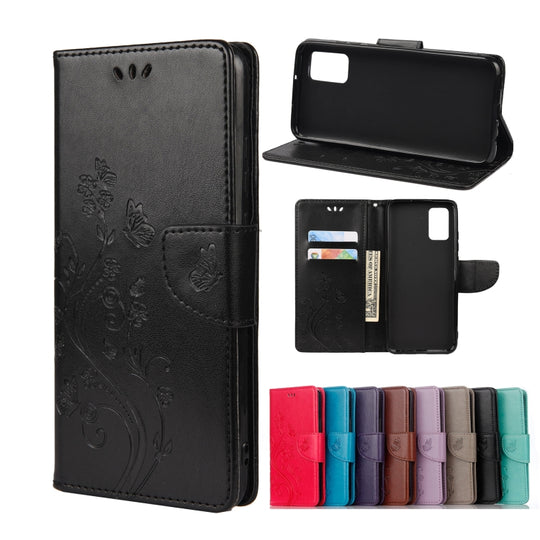 For Xiaomi Redmi Note 10 5G Butterfly Flower Pattern Horizontal Flip Leather Case with Holder & Card Slots & Wallet(Black)