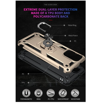 For Xiaomi Redmi Note 10 Pro Max Shockproof TPU + PC Protective Case with 360 Degree Rotating Holder(Gold) by buy2fix