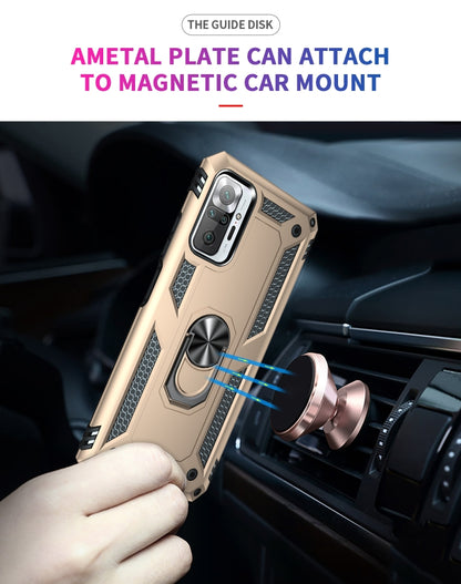 For Xiaomi Redmi Note 10 Pro Max Shockproof TPU + PC Protective Case with 360 Degree Rotating Holder(Gold) by buy2fix