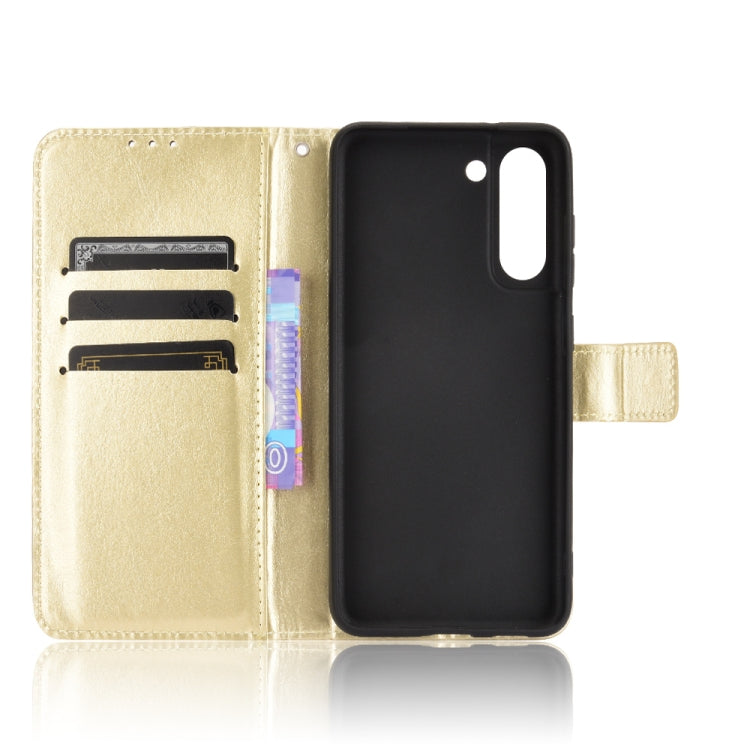 For Samsung Galaxy S21 FE Crazy Horse Texture Horizontal Flip Leather Case with Holder & Card Slots & Lanyard(Gold) by buy2fix
