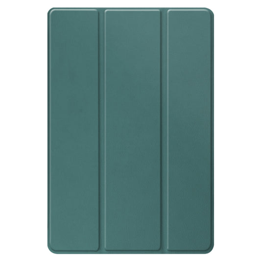 For Amazon Fire HD 10 (2021) Custer Texture Horizontal Flip Leather Case with Three-folding Holder & Sleep / Wake-up Function(Dark Green) by buy2fix