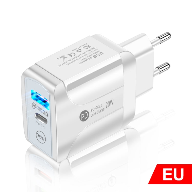 FLOVEME 210BL2007 PD 20W QC3.0 Phone Fast Charger Power Adapter, Plug Type:EU Plug(White) - Apple Accessories by FLOVEME | Online Shopping UK | buy2fix