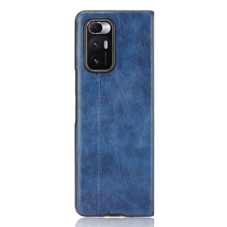 For Xiaomi Mi Mix Fold Shockproof Sewing Cow Skin Texture PC + PU + TPU Case(Blue) by buy2fix