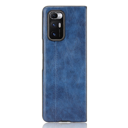 For Xiaomi Mi Mix Fold Shockproof Sewing Cow Skin Texture PC + PU + TPU Case(Blue) by buy2fix