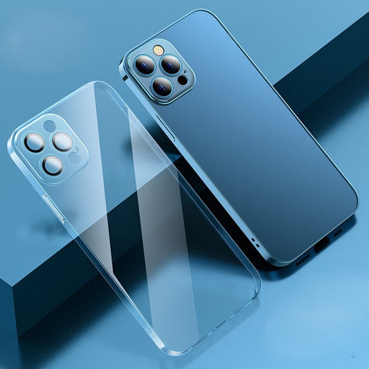 For iPhone 11 Pro Max Anti-fingerprint Frosted Electroplating Protective Case with Camera Film (Transparent) by buy2fix