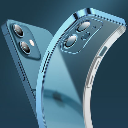 For iPhone 12 Pro Anti-fingerprint Frosted Electroplating Protective Case with Camera Film(Blue) by buy2fix