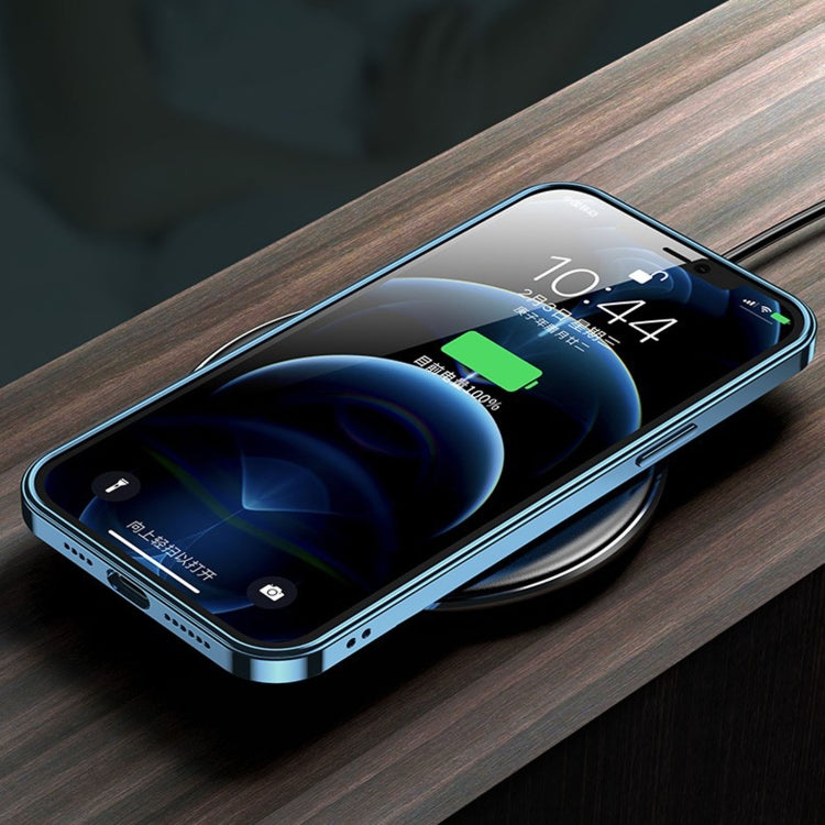 For iPhone 12 Pro Anti-fingerprint Frosted Electroplating Protective Case with Camera Film(Blue) by buy2fix