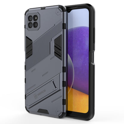 For Samsung Galaxy A22 5G Punk Armor 2 in 1 PC + TPU Shockproof Case with Invisible Holder(Grey) by buy2fix