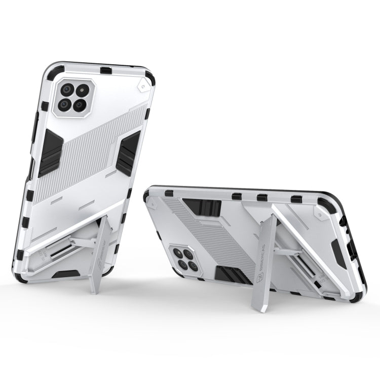 For Samsung Galaxy A22 5G Punk Armor 2 in 1 PC + TPU Shockproof Case with Invisible Holder(White) by buy2fix
