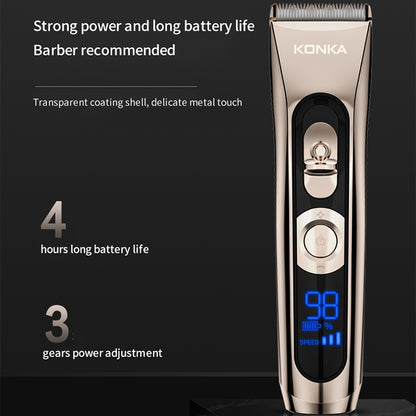 KONKA KZ-TJ18 Men Household USB Electric Hair Clippers Hair Clippers with LED Display - Hair Trimmer by KONKA | Online Shopping UK | buy2fix