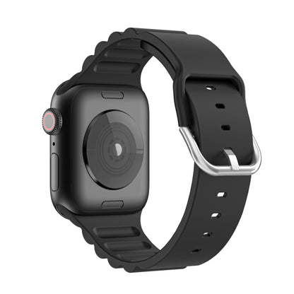 Business B Style Silicone Watch Band For Apple Watch Series 7 45mm / 6 & SE & 5 & 4 44mm / 3 & 2 & 1 42mm(Black) by buy2fix