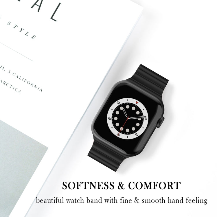 Business B Style Silicone Watch Band For Apple Watch Series 7 45mm / 6 & SE & 5 & 4 44mm / 3 & 2 & 1 42mm(Black) by buy2fix