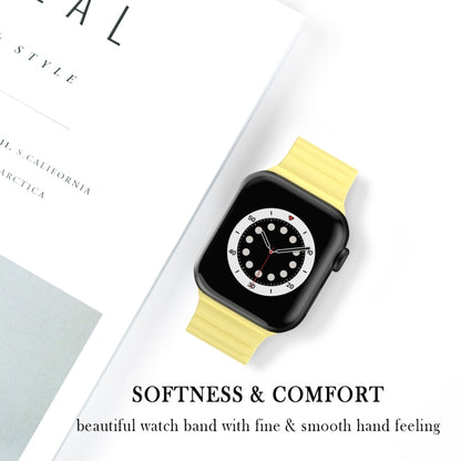 Business B Style Silicone Watch Band For Apple Watch Ultra 49mm&Watch Ultra 2 49mm / Series 9&8&7 45mm / SE 3&SE 2&6&SE&5&4 44mm / 3&2&1 42mm(Yellow) by buy2fix