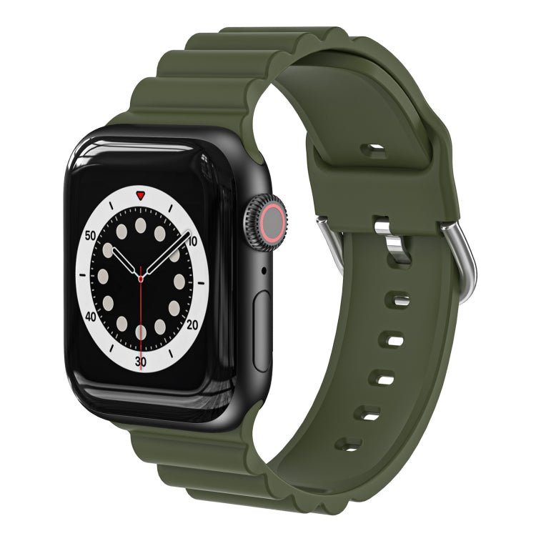 Business B Style Silicone Watch Band For Apple Watch Ultra 49mm&Watch Ultra 2 49mm / Series 9&8&7 45mm / SE 3&SE 2&6&SE&5&4 44mm / 3&2&1 42mm(Dark Green) by buy2fix