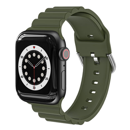 Business B Style Silicone Watch Band For Apple Watch Ultra 49mm&Watch Ultra 2 49mm / Series 9&8&7 45mm / SE 3&SE 2&6&SE&5&4 44mm / 3&2&1 42mm(Dark Green) by buy2fix