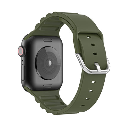 Business B Style Silicone Watch Band For Apple Watch Ultra 49mm&Watch Ultra 2 49mm / Series 9&8&7 45mm / SE 3&SE 2&6&SE&5&4 44mm / 3&2&1 42mm(Dark Green) by buy2fix