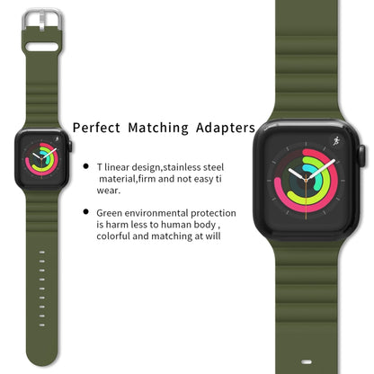 Business B Style Silicone Watch Band For Apple Watch Ultra 49mm&Watch Ultra 2 49mm / Series 9&8&7 45mm / SE 3&SE 2&6&SE&5&4 44mm / 3&2&1 42mm(Dark Green) by buy2fix