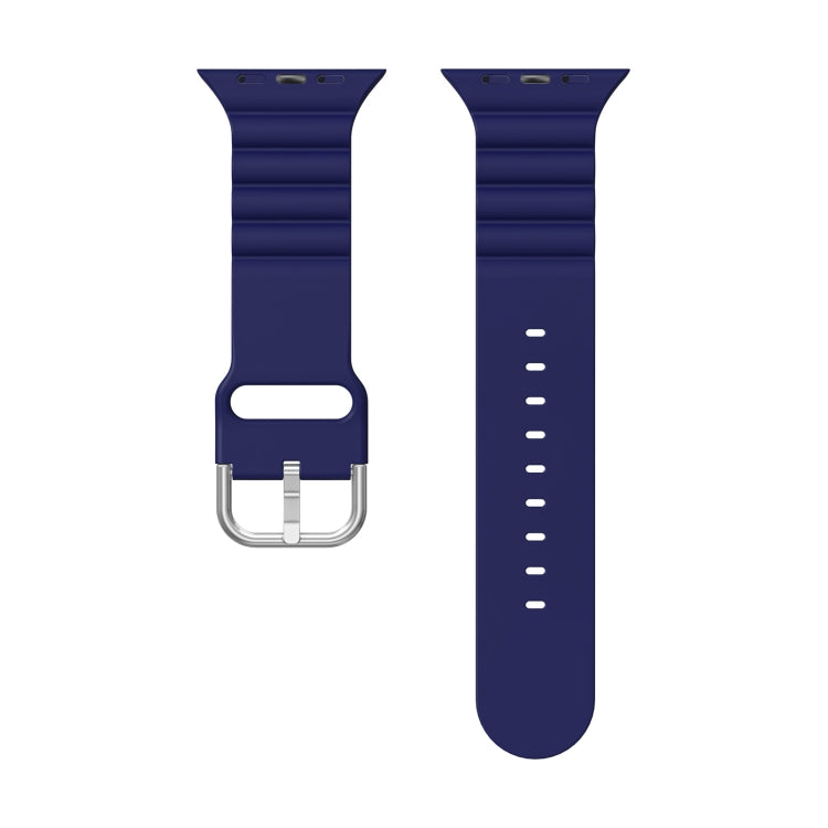 Business B Style Silicone Watch Band For Apple Watch Series 7 45mm / 6 & SE & 5 & 4 44mm / 3 & 2 & 1 42mm(Royal Blue) by buy2fix