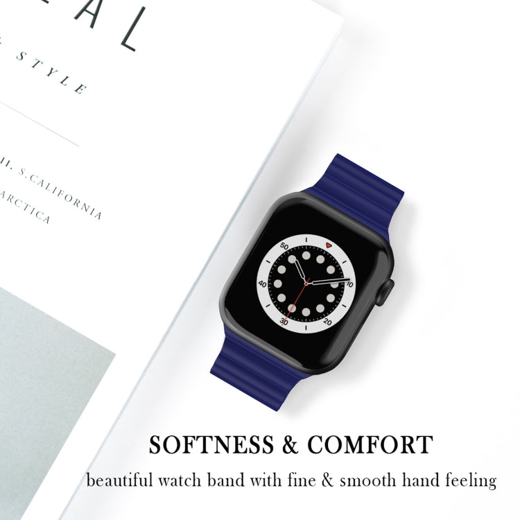 Business B Style Silicone Watch Band For Apple Watch Series 7 45mm / 6 & SE & 5 & 4 44mm / 3 & 2 & 1 42mm(Royal Blue) by buy2fix