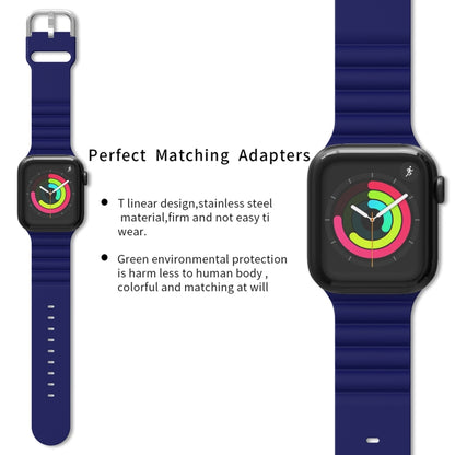 Business B Style Silicone Watch Band For Apple Watch Series 7 45mm / 6 & SE & 5 & 4 44mm / 3 & 2 & 1 42mm(Royal Blue) by buy2fix