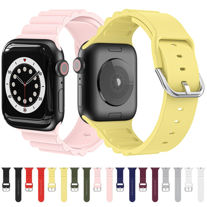 Business B Style Silicone Watch Band For Apple Watch Ultra 49mm&Watch Ultra 2 49mm / Series 9&8&7 45mm / SE 3&SE 2&6&SE&5&4 44mm / 3&2&1 42mm(Yellow) by buy2fix