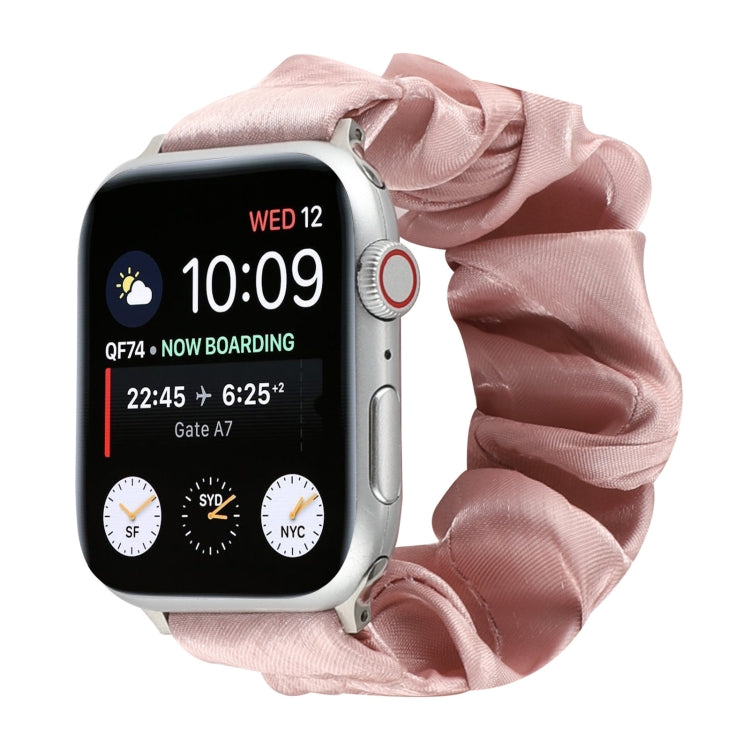 Shell Pattern Hair Ring Cloth Watch Band For Apple Watch Series 7 45mm / 6 & SE & 5 & 4 44mm / 3 & 2 & 1 42mm(Pink) by buy2fix