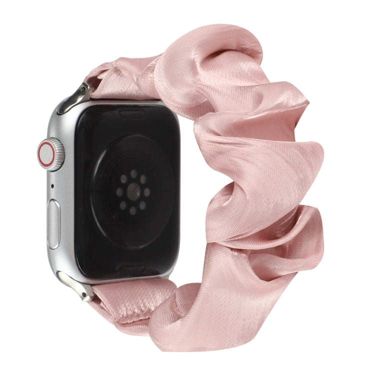 Shell Pattern Hair Ring Cloth Watch Band For Apple Watch Series 7 45mm / 6 & SE & 5 & 4 44mm / 3 & 2 & 1 42mm(Pink) by buy2fix