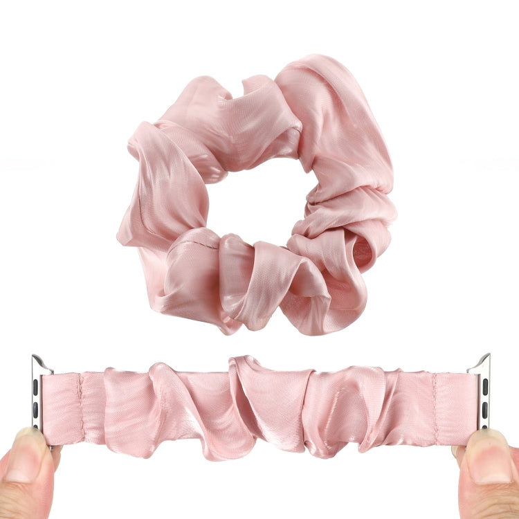 Shell Pattern Hair Ring Cloth Watch Band For Apple Watch Series 7 45mm / 6 & SE & 5 & 4 44mm / 3 & 2 & 1 42mm(Pink) by buy2fix