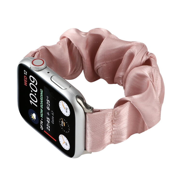 Shell Pattern Hair Ring Cloth Watch Band For Apple Watch Series 7 45mm / 6 & SE & 5 & 4 44mm / 3 & 2 & 1 42mm(Pink) by buy2fix