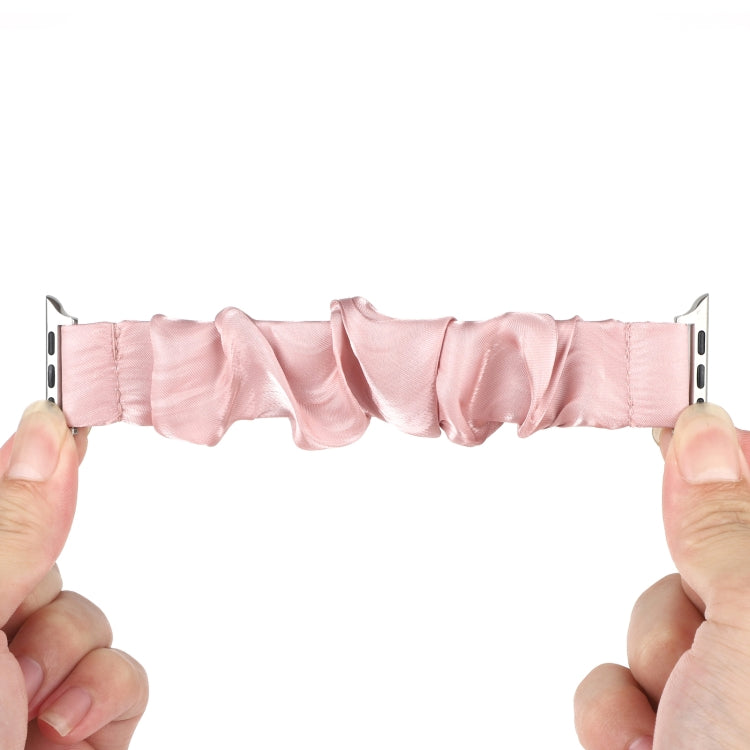 Shell Pattern Hair Ring Cloth Watch Band For Apple Watch Series 7 45mm / 6 & SE & 5 & 4 44mm / 3 & 2 & 1 42mm(Pink) by buy2fix