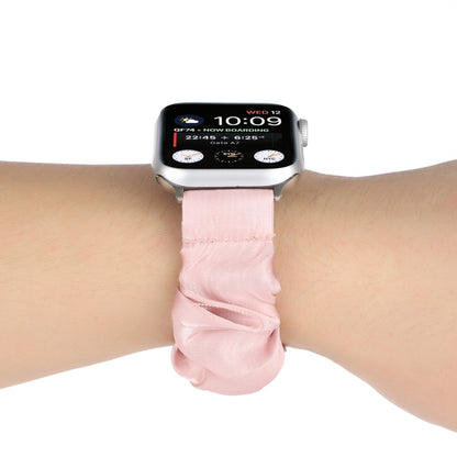 Shell Pattern Hair Ring Cloth Watch Band For Apple Watch Series 7 45mm / 6 & SE & 5 & 4 44mm / 3 & 2 & 1 42mm(Pink) by buy2fix